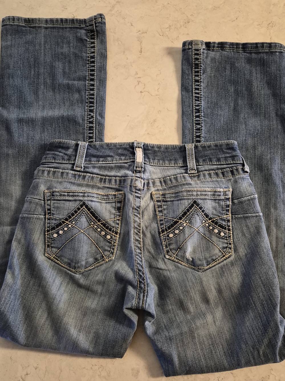 Real Ariat denim bootcut jeans Light Blue Women's Embroidered Back Pocket 29"